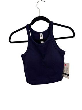 NWT Otos blue crop top with built in bra size large